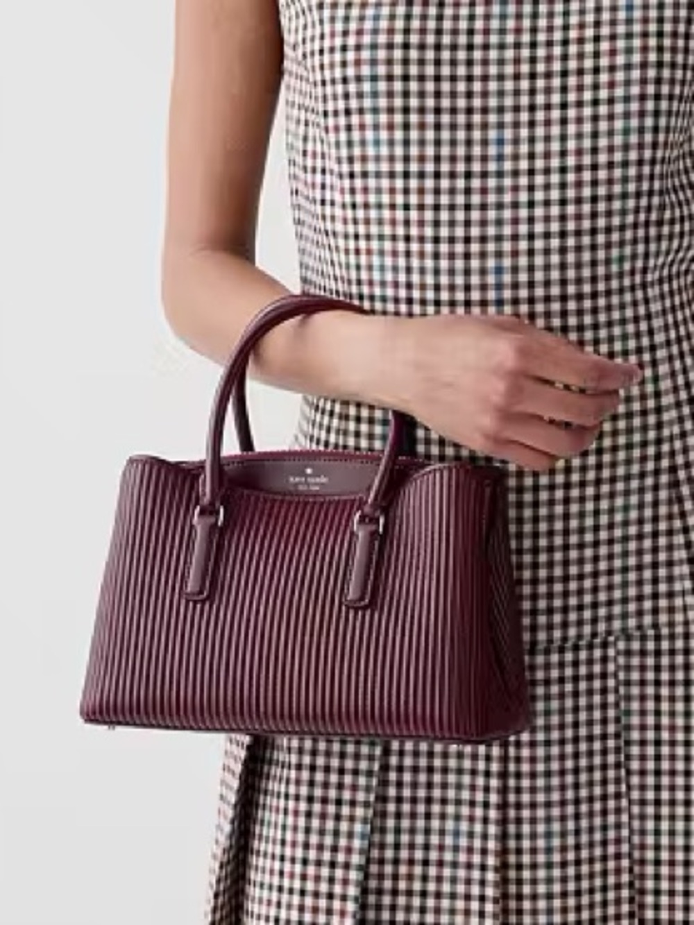 ♠️Kate Spade Thompson Street Shiny Quilted Small Satchel Bag, Grenache NEW NWT